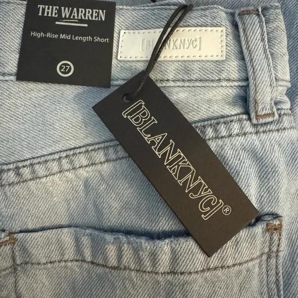 NEW! NWT! The Warren Chew Hem Cutoff Denim Shorts BLANKNYC - Love Fest SZ 27 - Picture 5 of 5